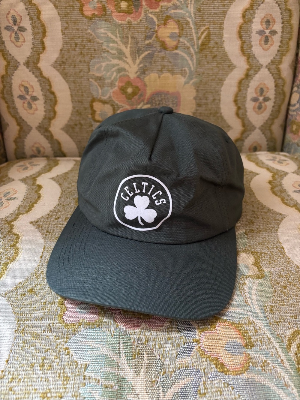 Celtics Logo Baseball Cap in Dark Olive Green